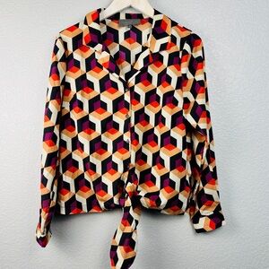 Sunday in Brooklyn Vibrant Geometric Button Down Shirt